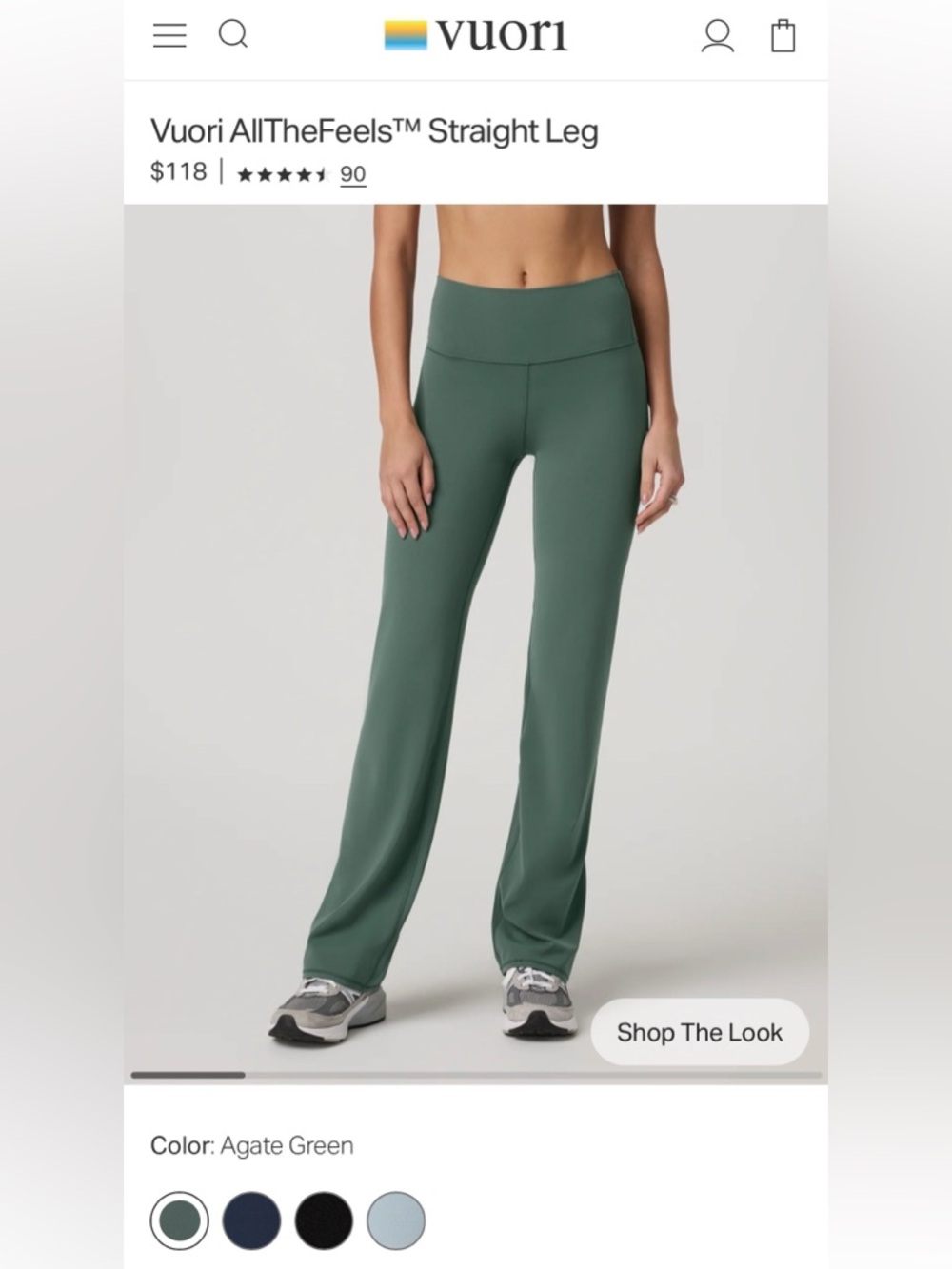 NWT! Vuori AllTheFeels™ Straight Leg Pants in Agate Green Medium